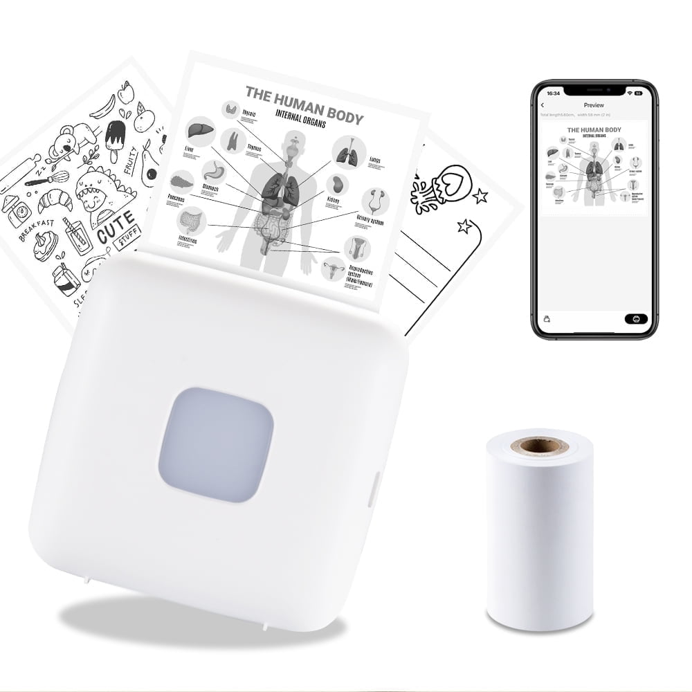 TP6 Pocket Sticker Printer - Portable Bluetooth Printer for Flashcards, Journals, Photos & Notes - Perfect Kids Gift!